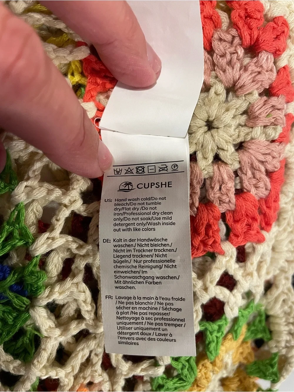Cupshe Crochet Granny Square Cover Up Set Boho Beach Skirt Top Large - Picture 9 of 9
